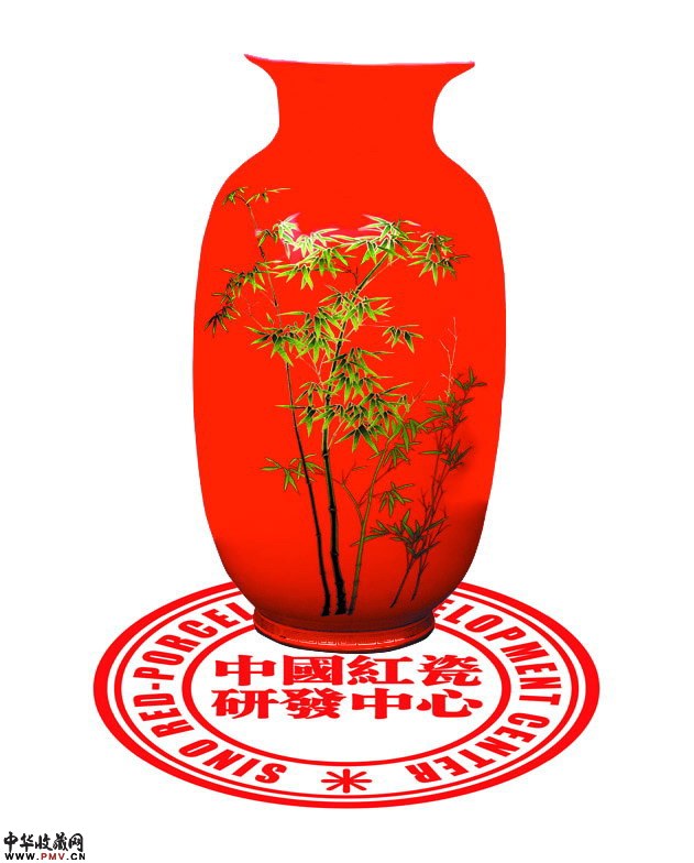 醴陵红瓷小将军瓶，红瓷花瓶，竹，高档花瓶vases