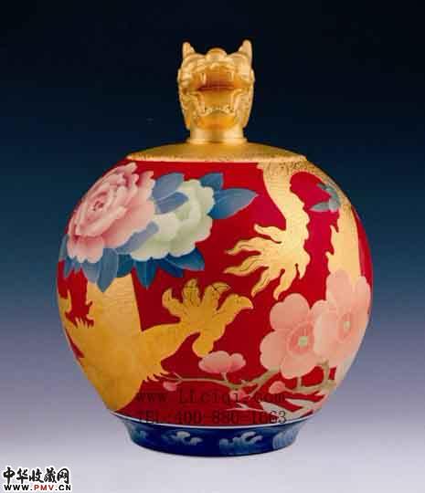 金龙献瑞龙头瓶,釉下五彩龙头花瓶，红官窑龙年礼品