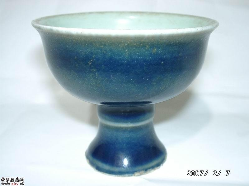 明霁蓝高足杯 已售