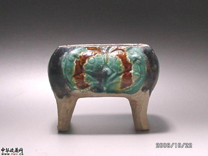 辽金孔雀蓝珐花釉香炉