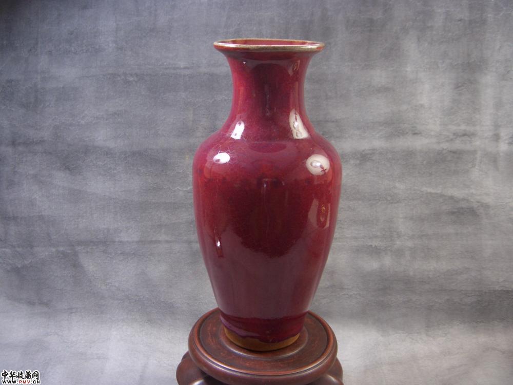 元钧窑铜红釉观音瓶 元钧窑铜红釉观音瓶