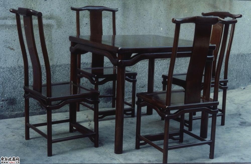 鸡翅木明式攴台椅5件／套