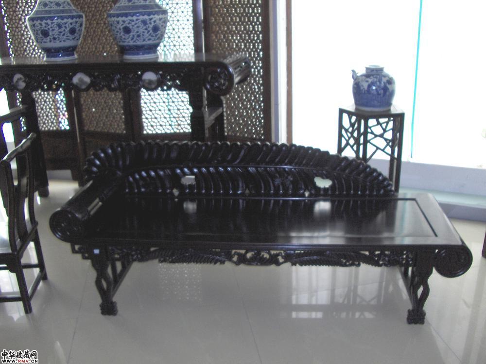 酸枝巴焦叶贵妃床