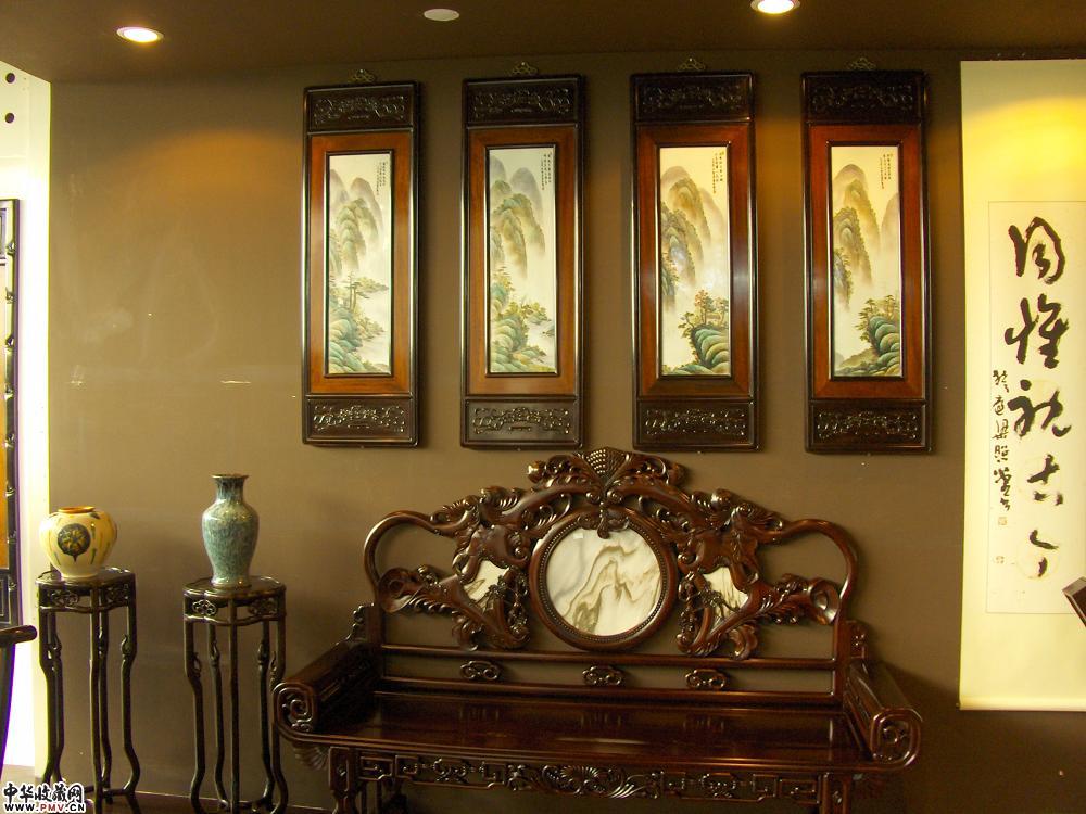 酸枝镶瓷板4件／套