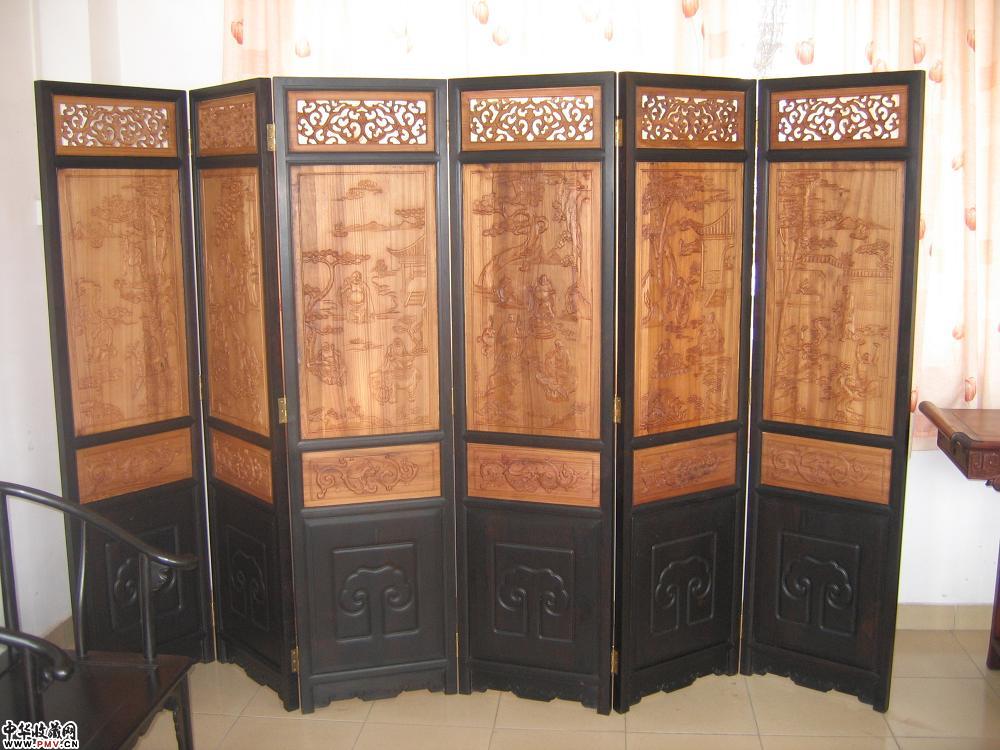 非州紫檀镶楠木6屏风