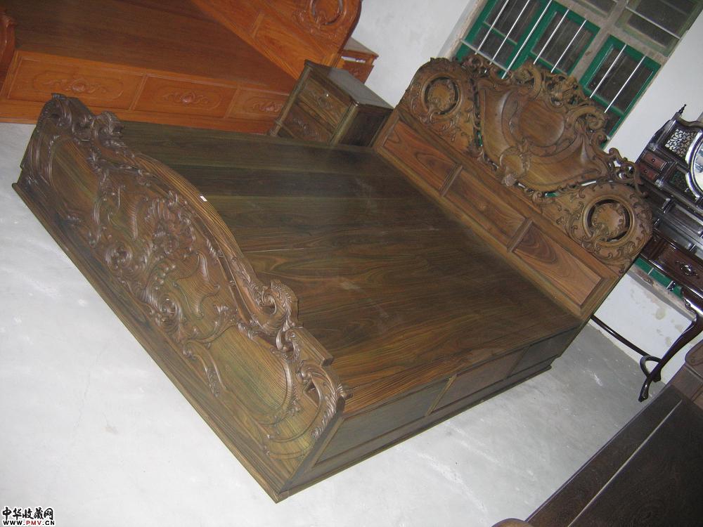 绿檀洋花大床3件／套