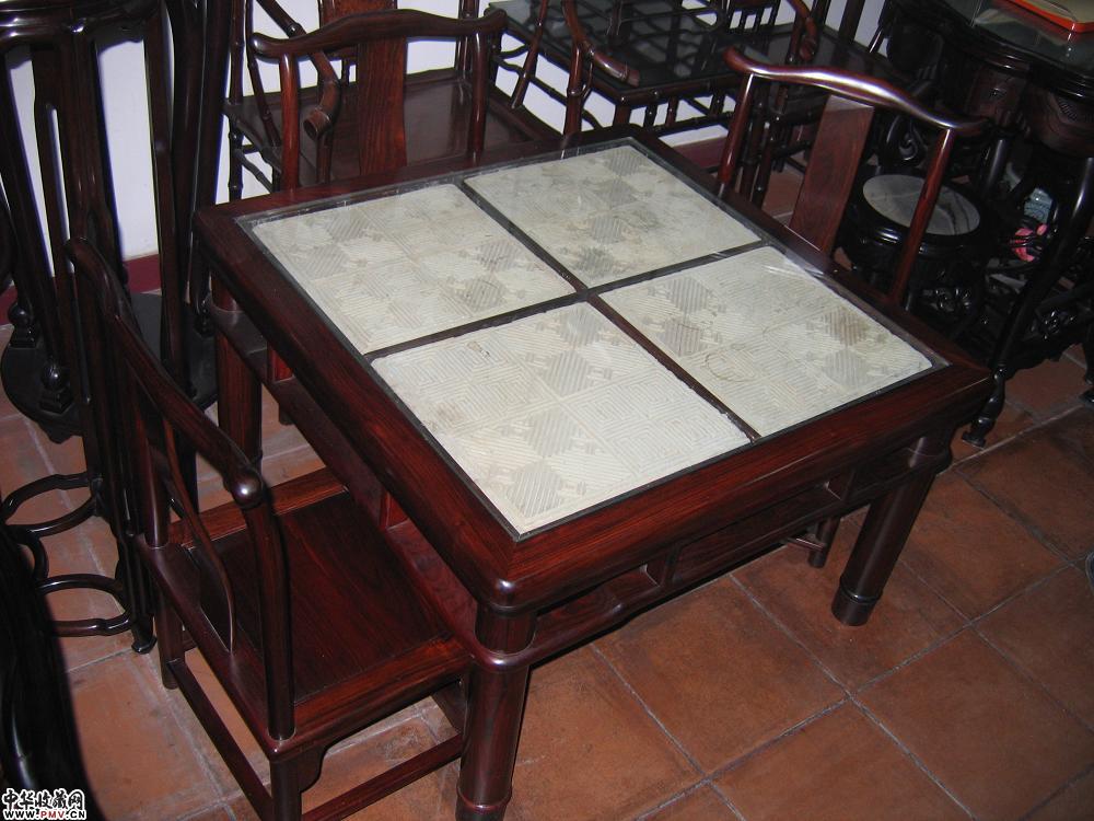 酸枝明式休闲茶台椅5件／套