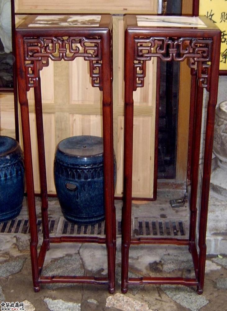 酸枝镶理石花几(对庄)