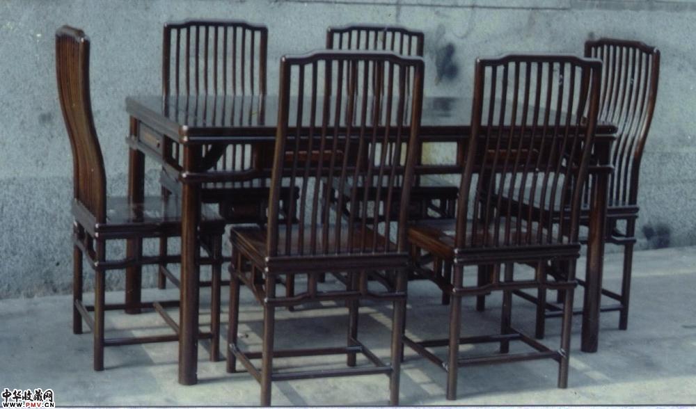鸡翅木明式攴台椅7件／套
