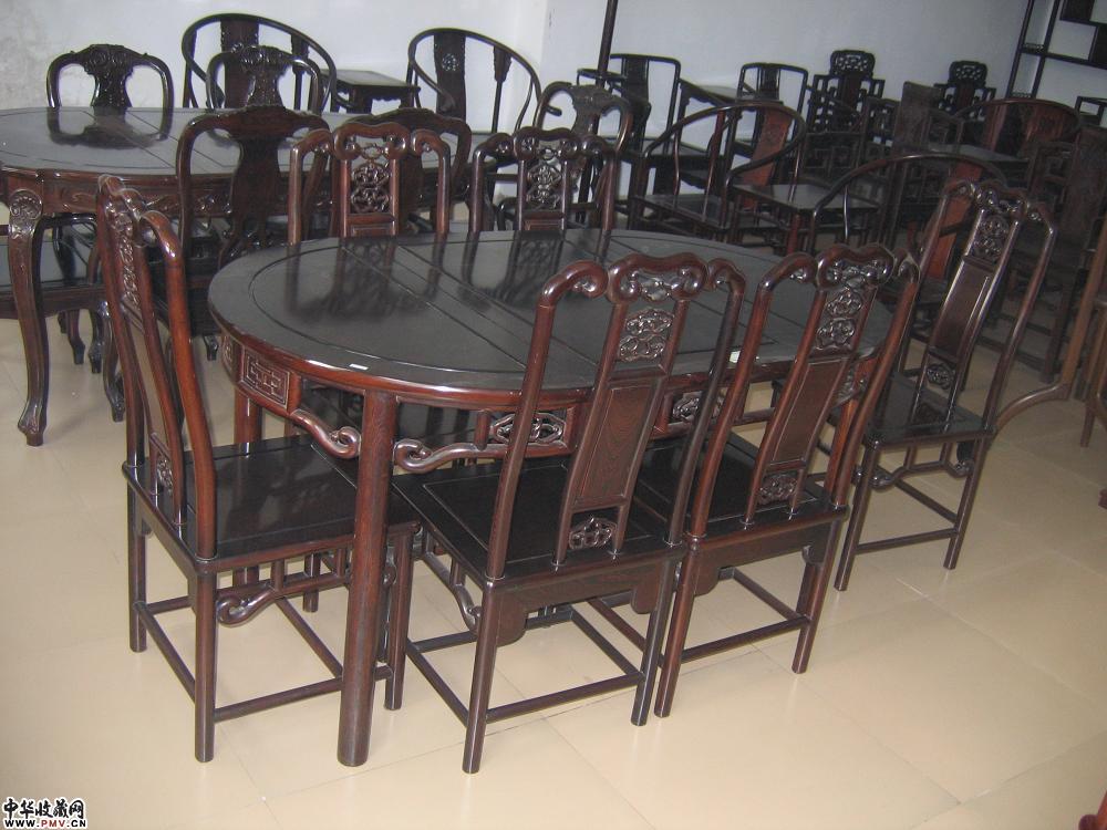 鸡翅木园角攴台椅7件／套