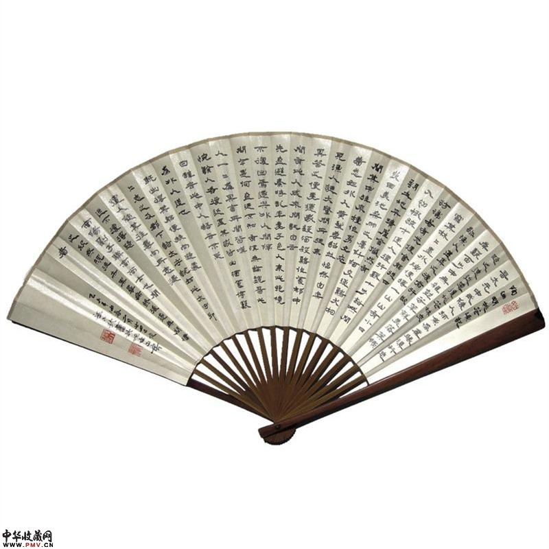 汪小玲 隶书《桃花源记》成扇 汪小玲 隶书《桃花源记》成扇