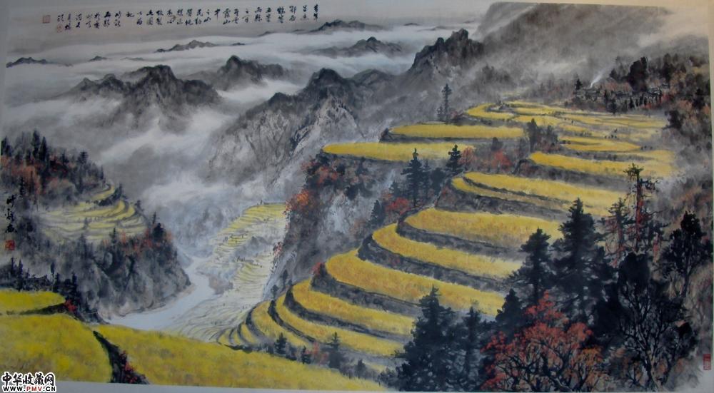 冼竹溪　鄂西梯田图