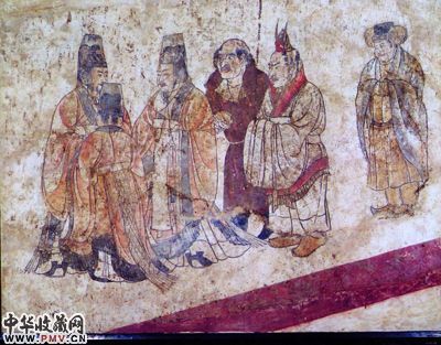 出土于章怀太子墓的客使图