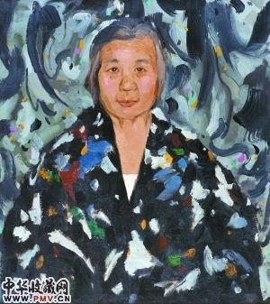 吴冠中《画中人》由画家本人捐赠给美术馆。