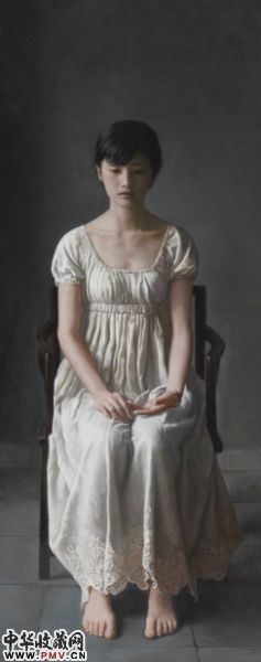 参展作品 张飞《独.坐》,布面油画,161x75cm,2012年