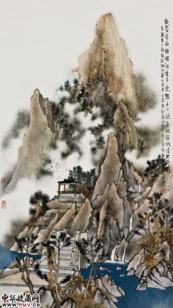《石门谱-倚栏》 ,方骏 2007年,纸本92×52(cm)