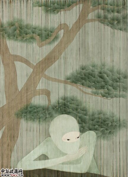 听松图 Listening to a Pine Tree 150x200cm  布面丙烯 acrylic on canvas  2010