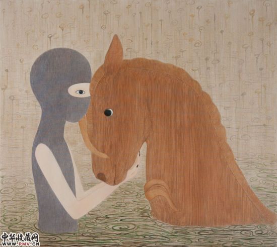 洗马图 Wash the Horse  130x150cm 布面丙烯 acrylic on canvas 2011