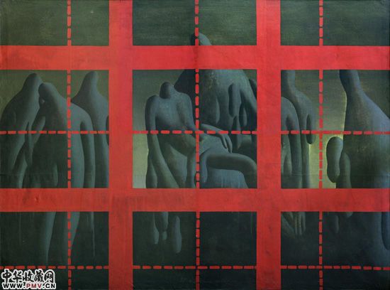 《红色理性――偶像的修正Red-Rationality-Revision-of-the-Idols》布面油画/oil-on-canvas创作年代:1987