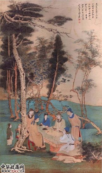 张大千的《文会图》