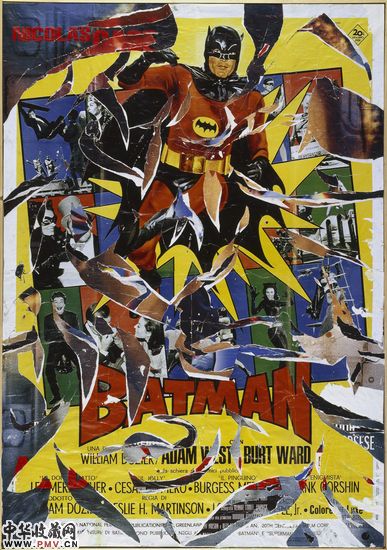米莫・罗泰拉 (本名罗泰拉・多明哥)于1968-1988年间的作品《蝙蝠侠》,布面拼割作品。 米莫・罗泰拉 (本名罗泰拉・多明哥)于1968-1988年间的作品《蝙蝠侠》,布面拼割作品。