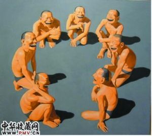 《无题1》 岳敏君 200×220 丙烯画 2001年