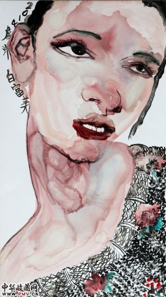 詹洋 《白富美》2014 纸本油画30x52cm