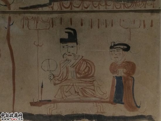 中国保存最早的纸本画――吐鲁番阿斯塔那塔墓出土的《晋人生活图》中也有马的形象(局部)