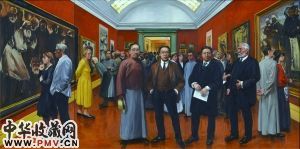 陆琦:1925年5月,中国古代和现代艺术展览会在法国斯特拉斯堡举行。蔡元培等人从巴黎专程赶来参加开幕典礼。蔡元培认为林风眠展出的大幅油画《摸索》最富于哲理,非常欣赏。蔡、林从此成为忘年交。