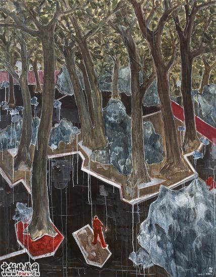 郭利伟作品 游园系列  180×140cm 布面丙烯 2008年