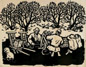 力群 1962年 春到宁夏 纸上木刻版画