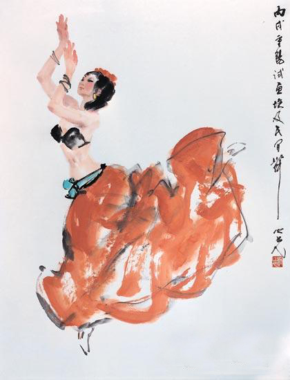 水墨外国舞作品4