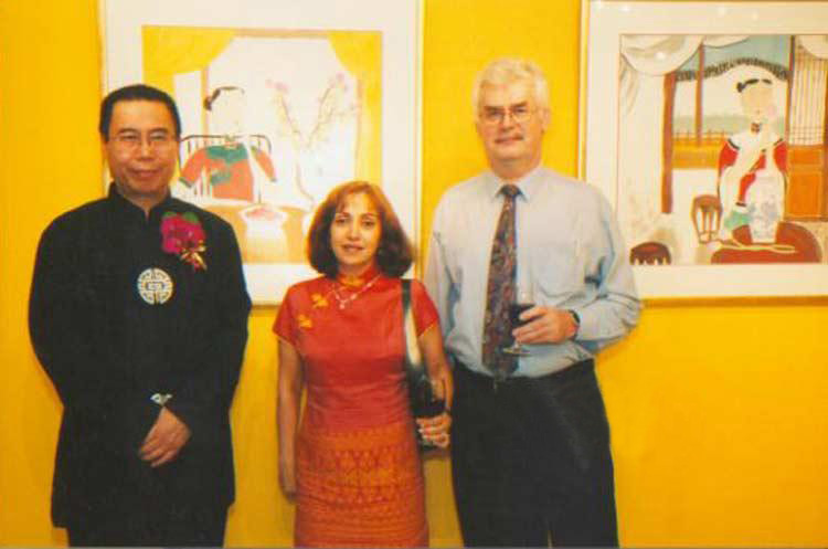 2004新加坡个展 德国大使夫妇