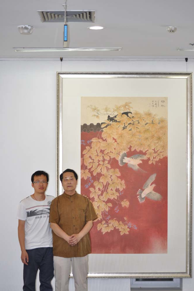 与韩文来老师在毕业展览上