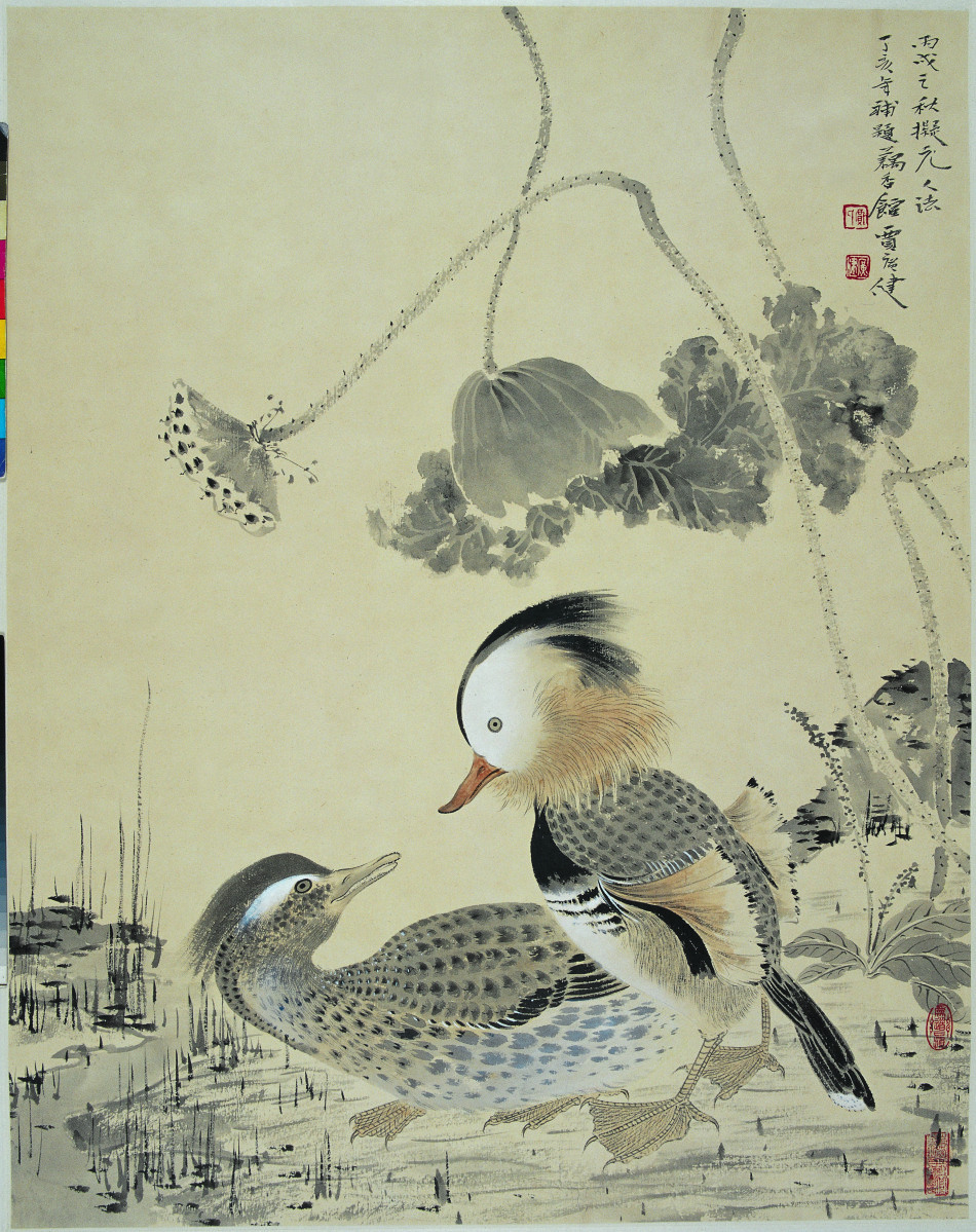 西塘双禽 纸本水墨
