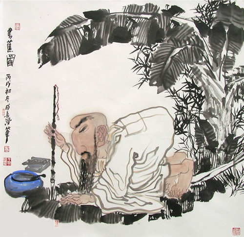 书蕉图-中国画 