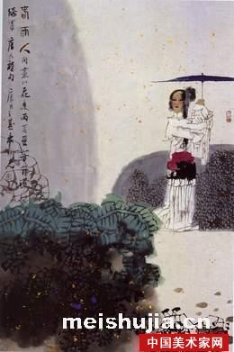 孔维克中国画作品《春雨瀟瀟》