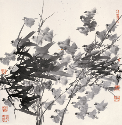 高卉民 花鸟 镜心 