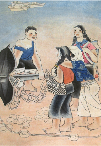 张立柱人物立轴
