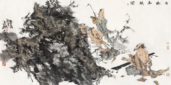 梁占岩 古风高韵图 镜心 