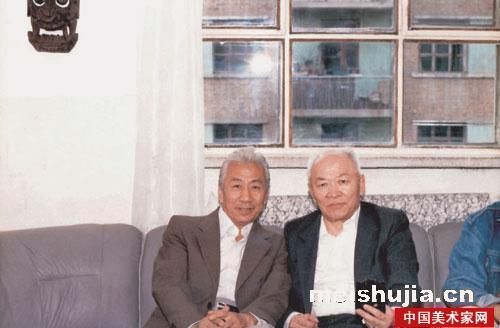 在家里接待蒙古国美协主席楚日图木