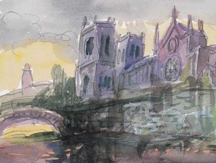 《夕阳：巴黎圣母院》