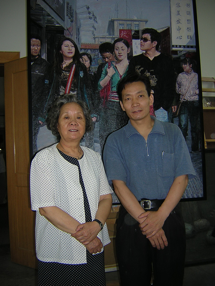 著名工笔重彩画家蒋采苹与孙嘉成画家2006年6月