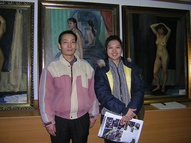 报社记者与孙嘉成画家2006年1月