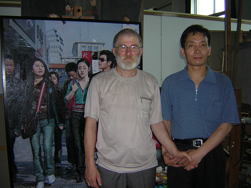 波诺马廖夫·亚历山大·尼基塔维奇教授与孙嘉成画家2006年6月