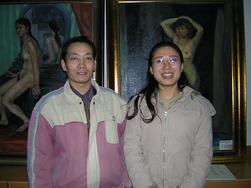 工笔重彩女画家与孙嘉成画家2006年1月