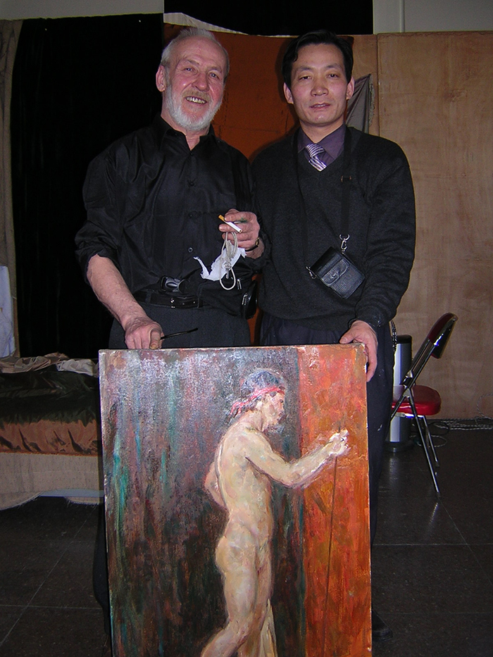 利特维诺夫·吴亚契斯拉夫教授与孙嘉成画家2006年3月