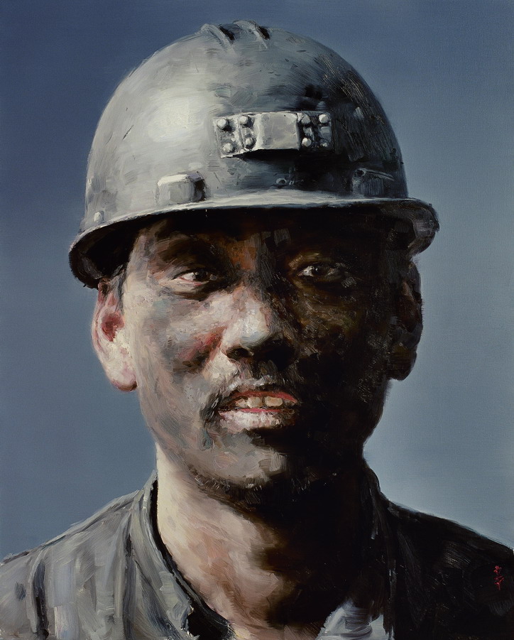 《矿工肖像》 油画 2005 年作 250CM X 200CM