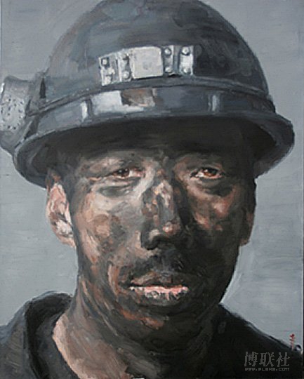 《矿工李国庆肖像》 250cm x 200cm 油画