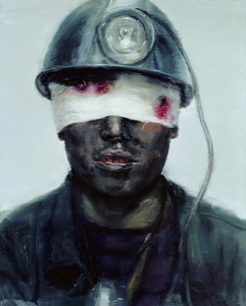 《2005中国煤矿纪实——获救的矿工》 250CM X 200CM 油画 2005
